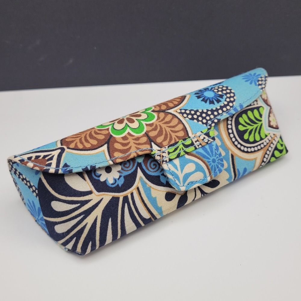 Vera Bradley Bali Blue Eyeglass Hardโ Case Floral Paisley Magnetic Snap